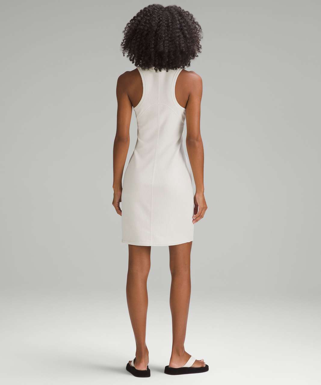 Lululemon Ribbed Softstreme Slim-Fit Tank Dress - Bone - lulu fanatics