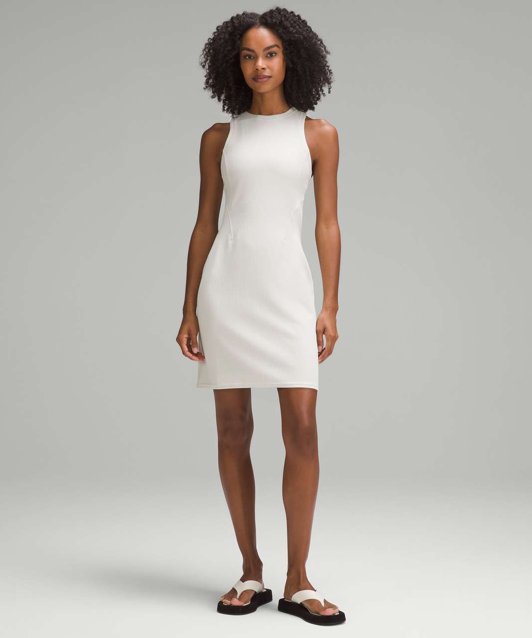 Lululemon Ribbed Softstreme Slim-Fit Tank Dress - Bone