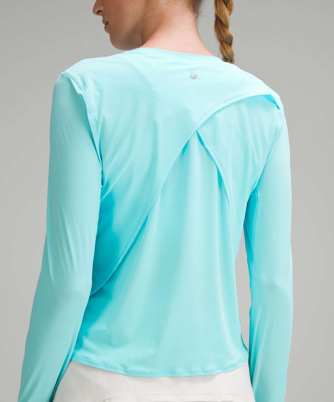 Lululemon UV Protection Fold-Over Running Long-Sleeve Shirt - Cyan