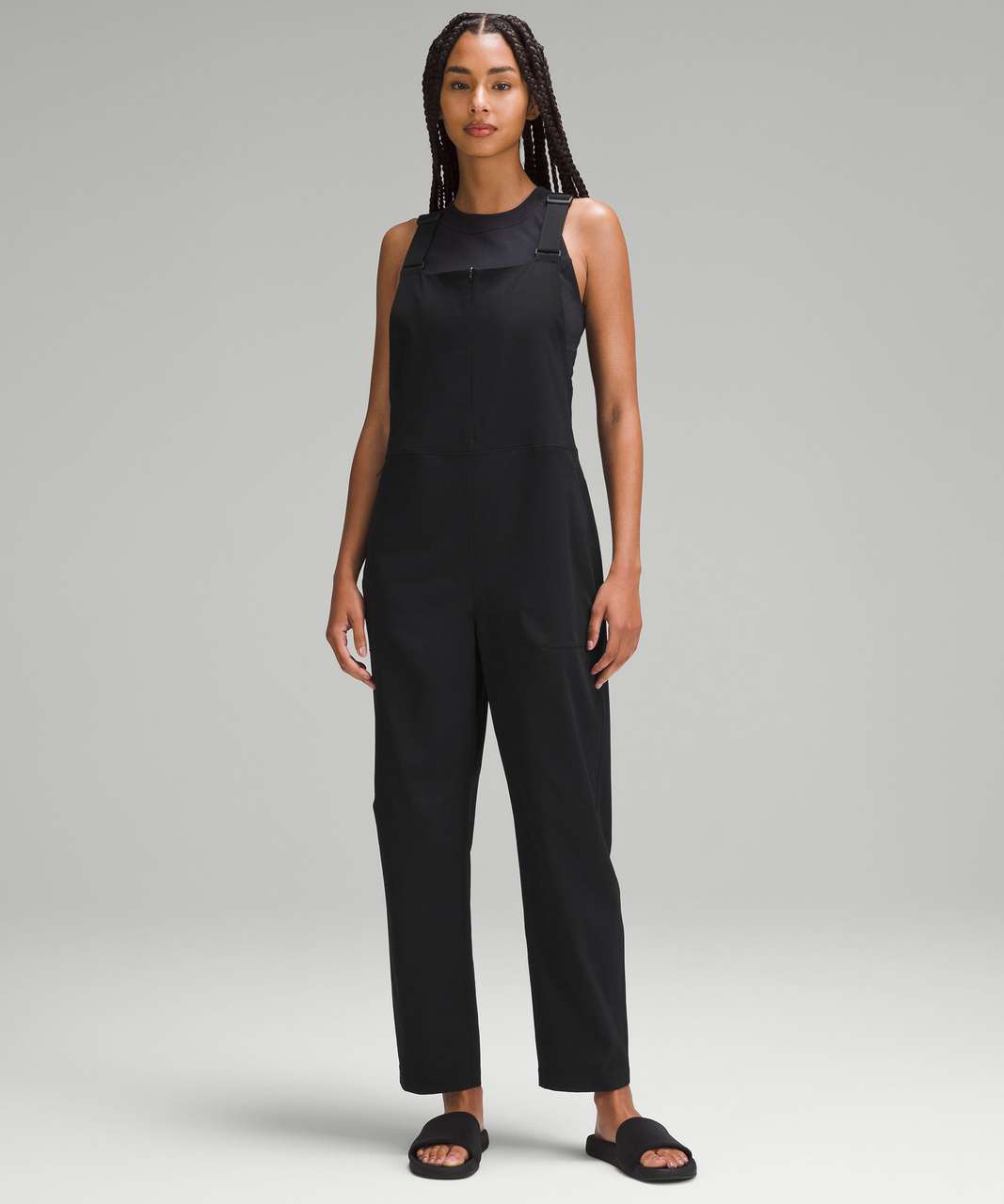 BRAIDED STRAP JUMPSUIT - Black