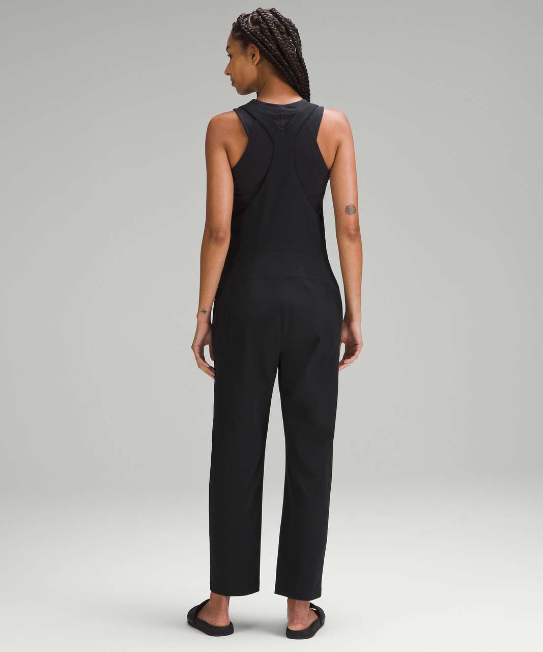 BRAIDED STRAP JUMPSUIT - Black