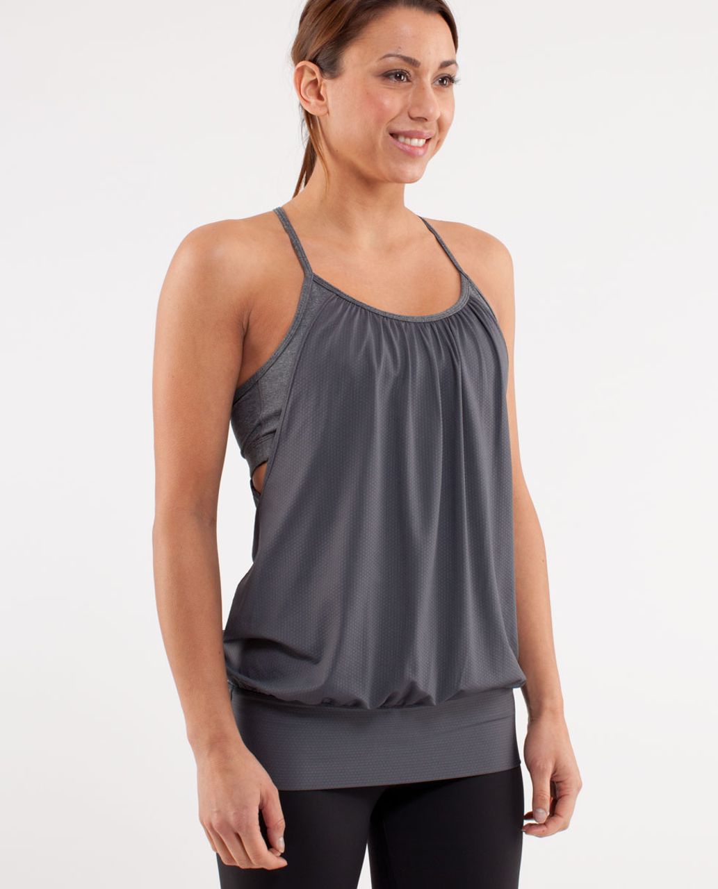 Lululemon No Limit Tank - Graphite Lullure / Black Tuxedo Stripe - lulu  fanatics