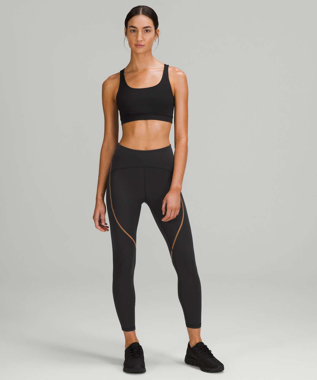 Lululemon Power Thru High-Rise Tight 25 - Crackle Glaze Coal Black - lulu  fanatics