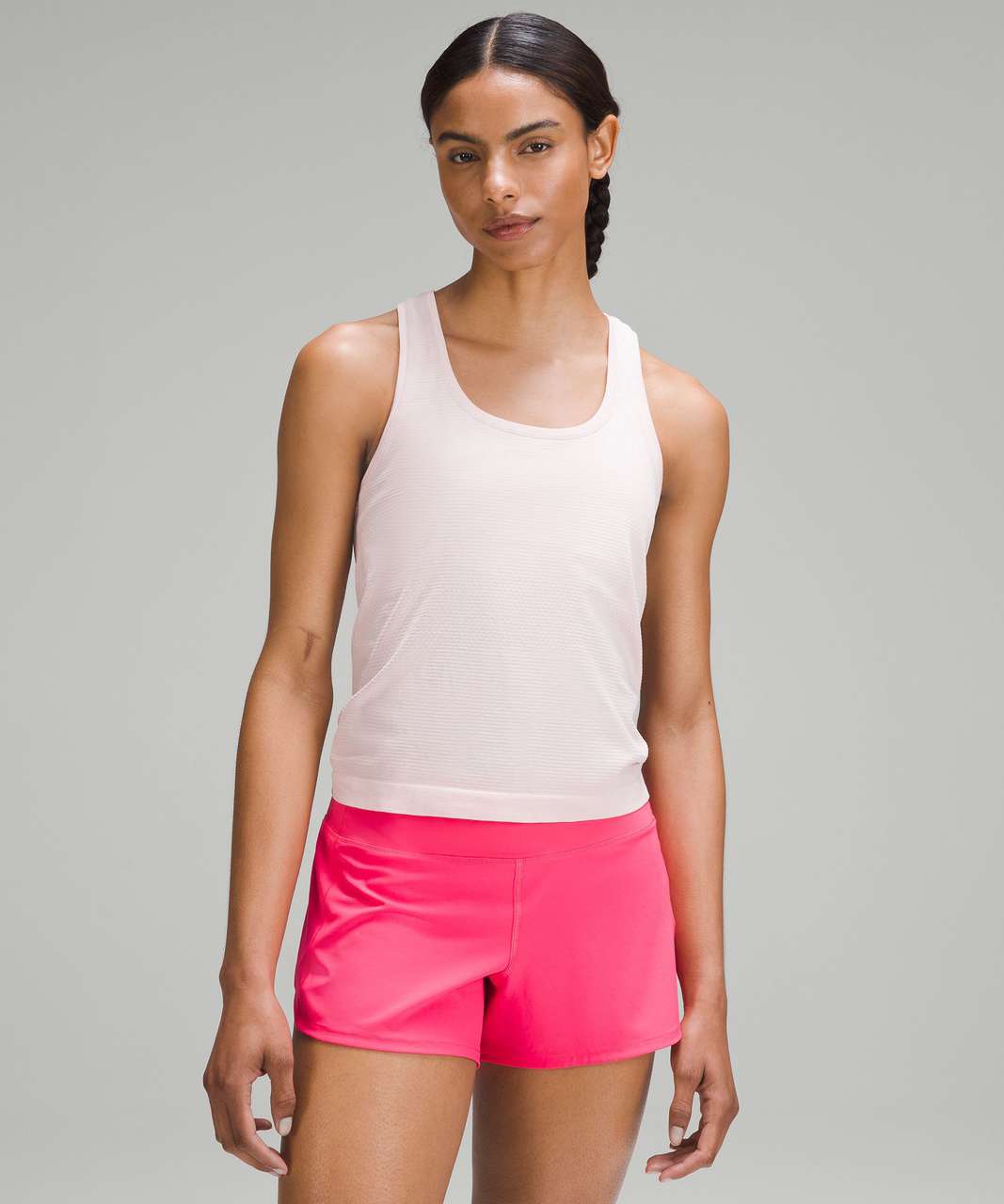 Lululemon surge cool racerback heathered paris pink speed shorts