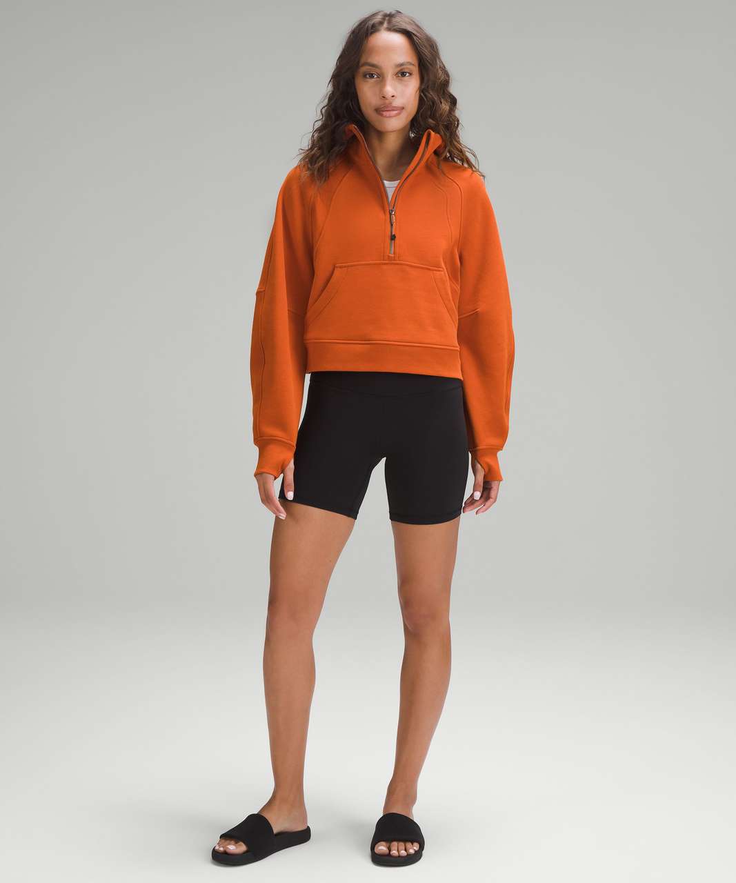 Lululemon Scuba Oversized Half-Zip Hoodie - Burnt Orange - lulu fanatics