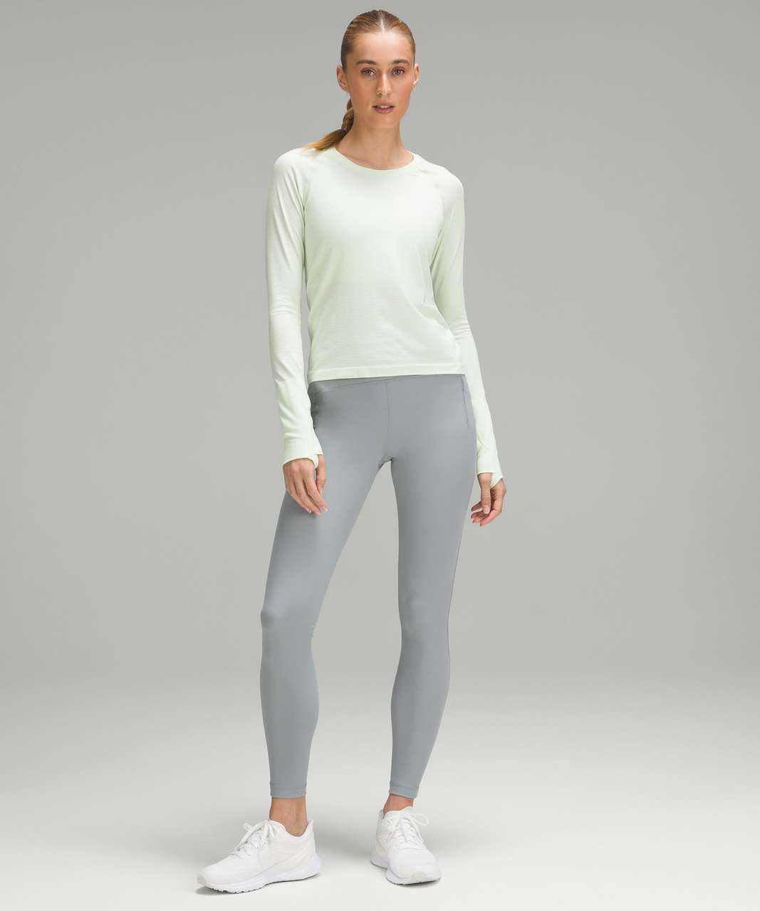 Lululemon Swiftly Tech Long-Sleeve Shirt 2.0 *Race Length - Kohlrabi Green / White