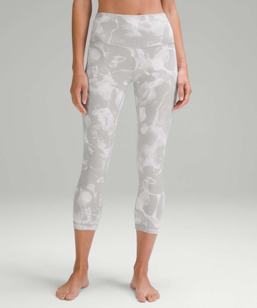 Lululemon Align High-Rise Crop 21" - Lucid Floral Jacquard Silver Drop White