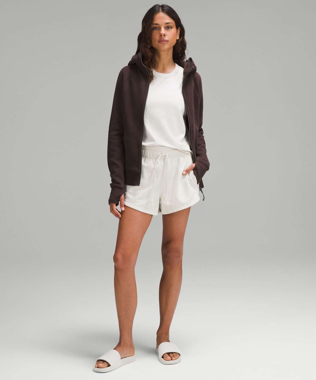 Lululemon Scuba Full-Zip Cropped Hoodie - Espresso - lulu fanatics