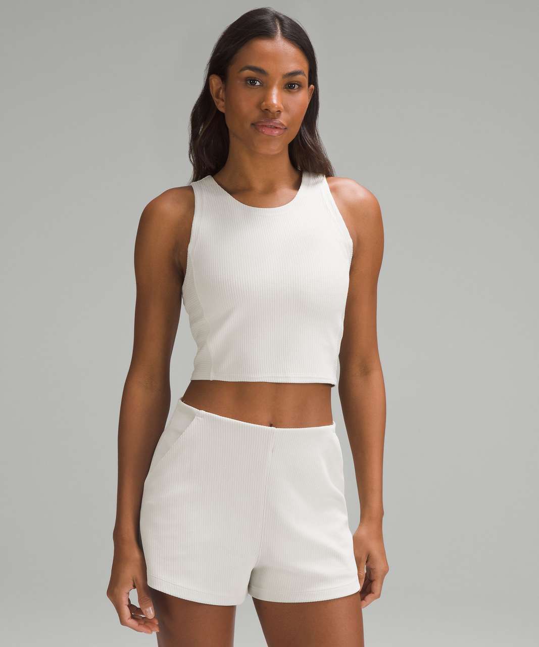 Lululemon Ribbed Softstreme Cropped Tank Top - Bone