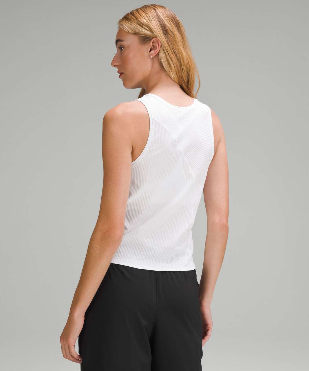 Lululemon Asymmetrical Ribbed Cotton Tank Top - White