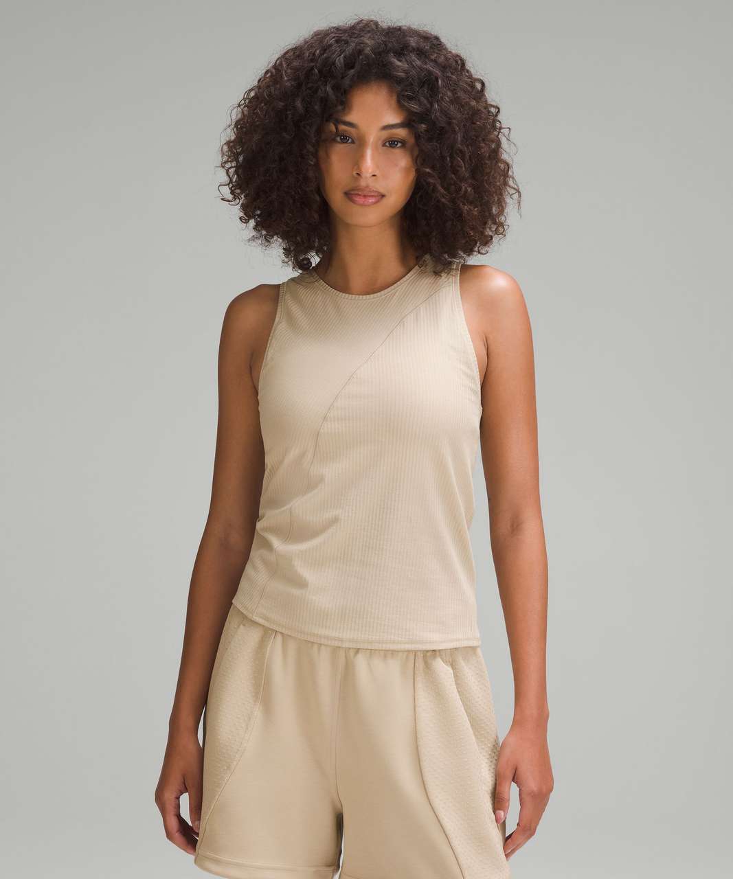 Lululemon Asymmetrical Ribbed Cotton Tank Top - Trench