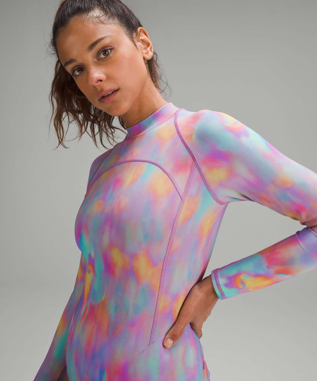 Lululemon Long-Sleeve Zip-Back Paddle Suit - Prism Wash Print Multi