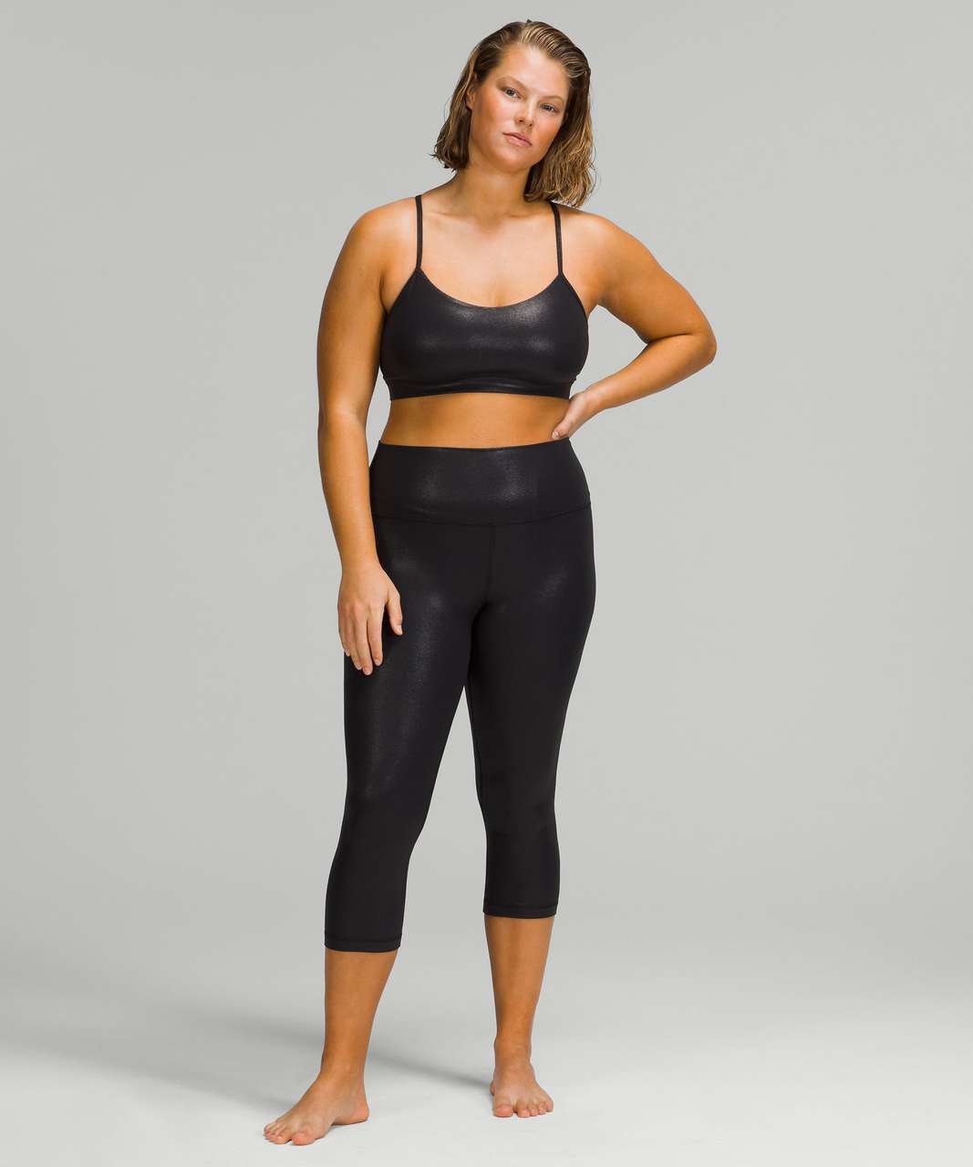 Lululemon Align High-Rise Crop 21" *Shine - Radiate Foil Print Black