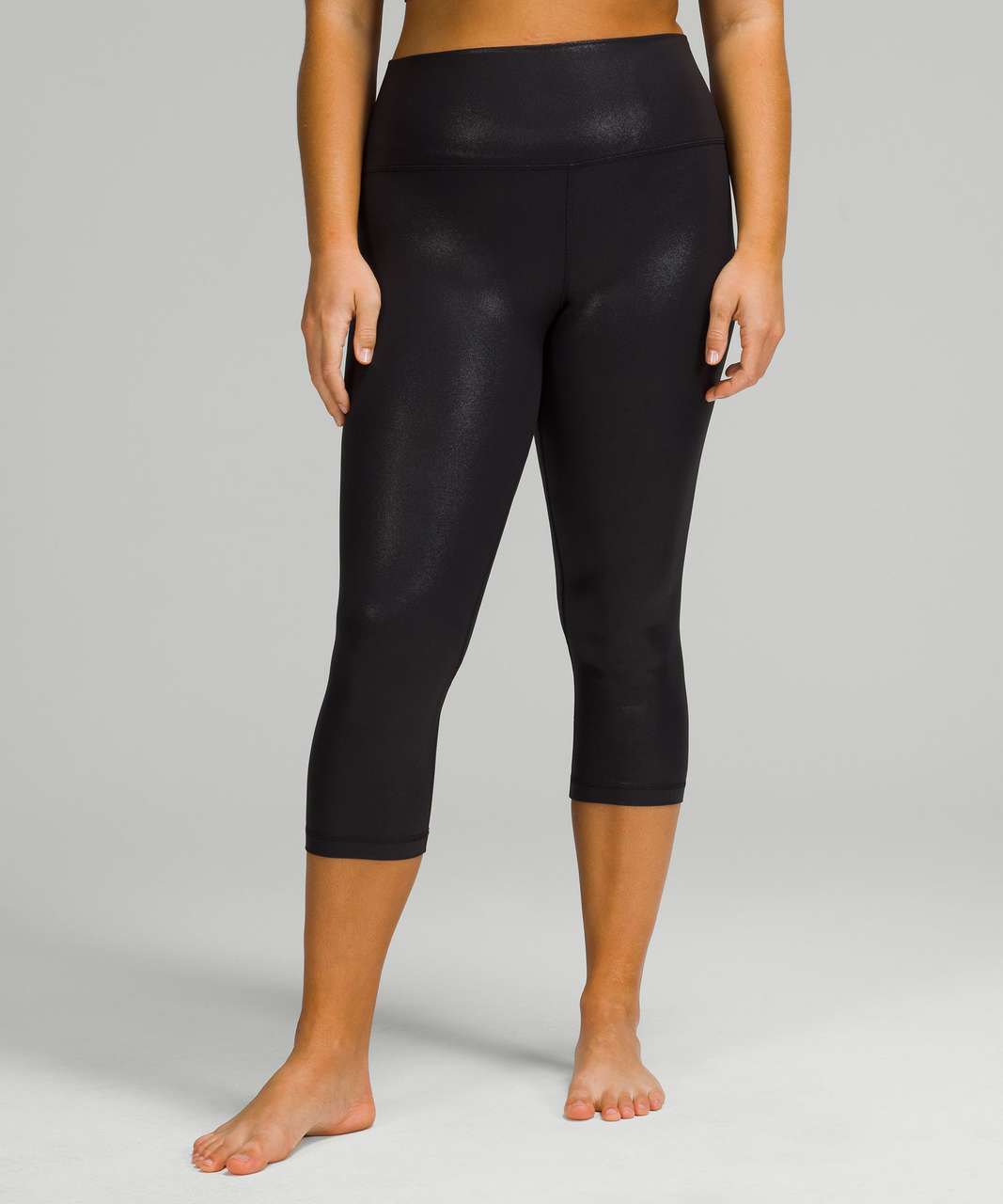 Lululemon Align High-Rise Crop 21 *Shine - Radiate Foil Print Black - lulu  fanatics