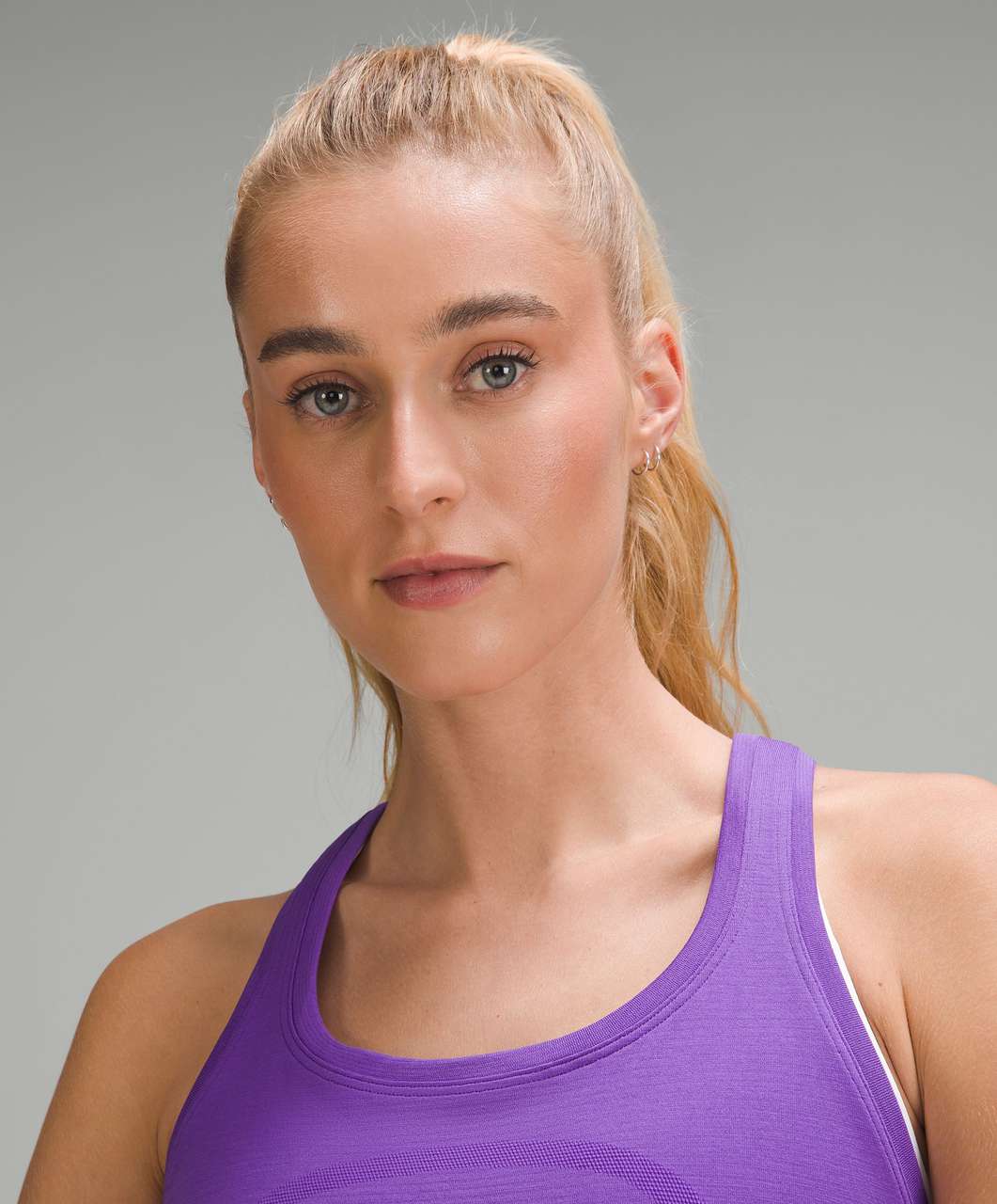 Women's Purple Racer Back Shelf Bra Tank Top