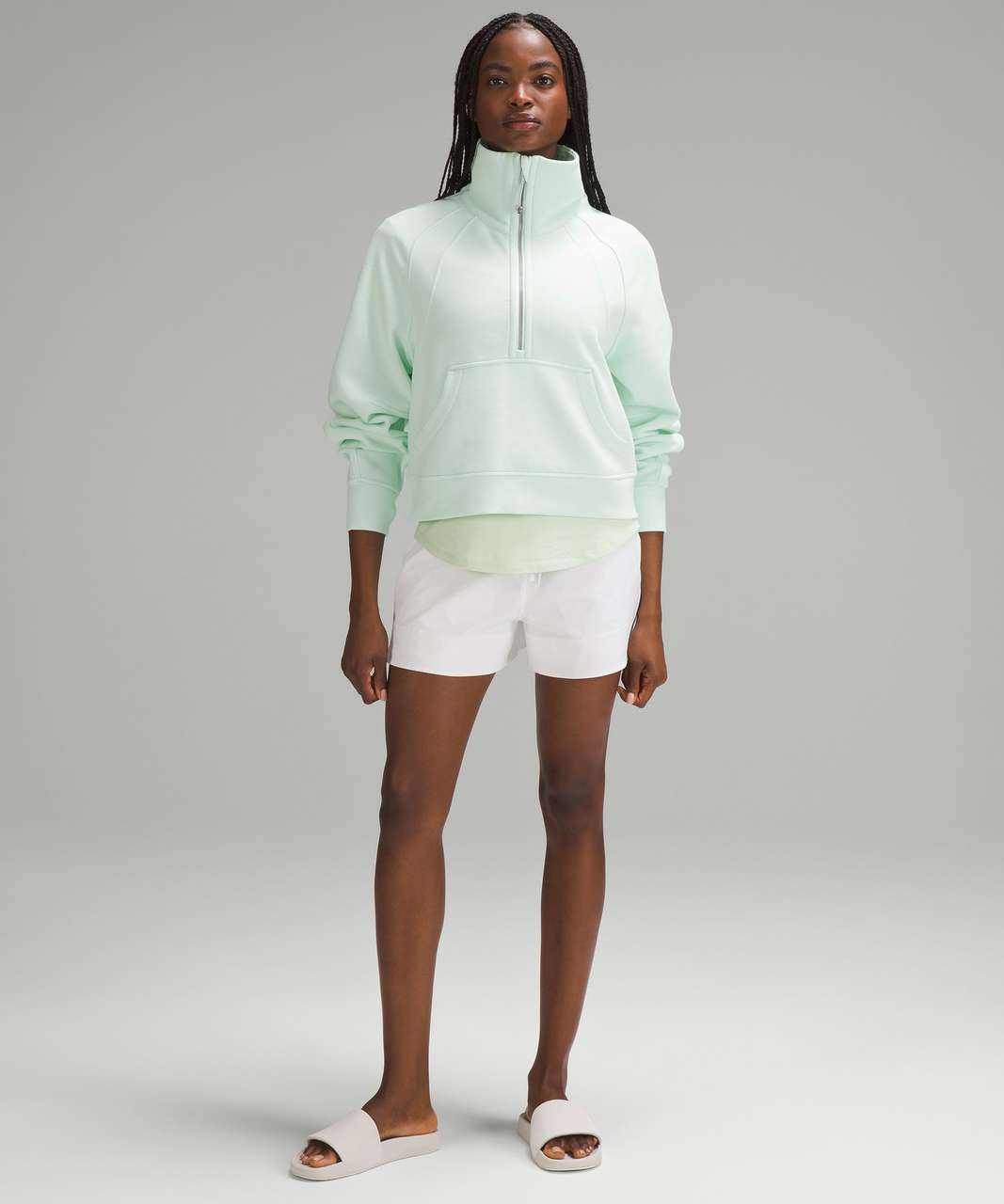 Lululemon Scuba Oversized Funnel Neck Half Zip Heathered Delicate Mint Size  undefined - $95 - From Karena