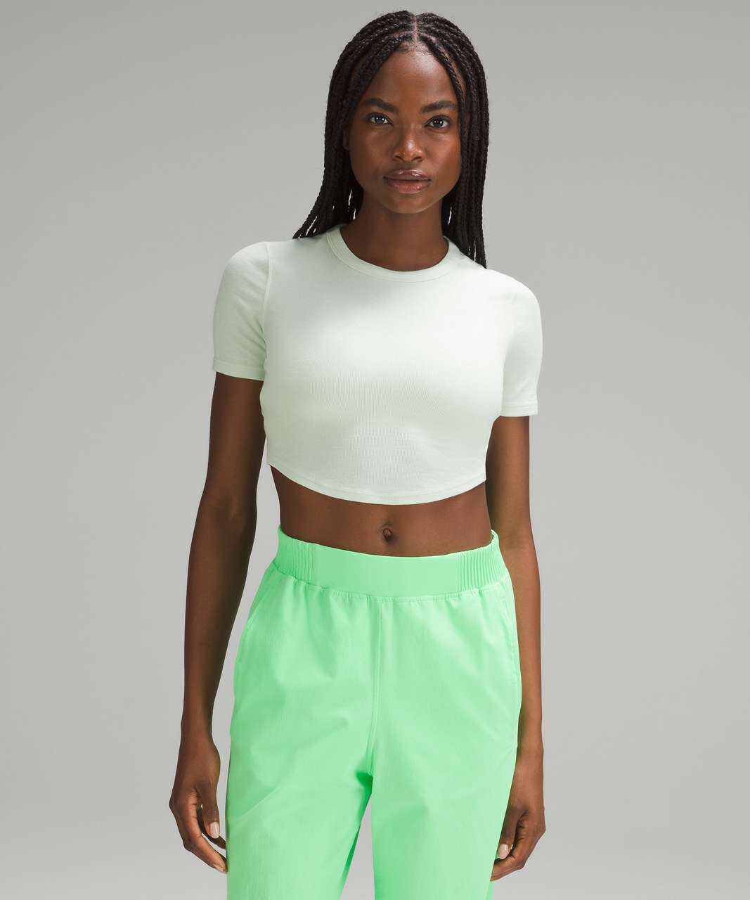 Lululemon Heavyweight Cotton Cropped Tank Top - Kohlrabi Green - lulu  fanatics