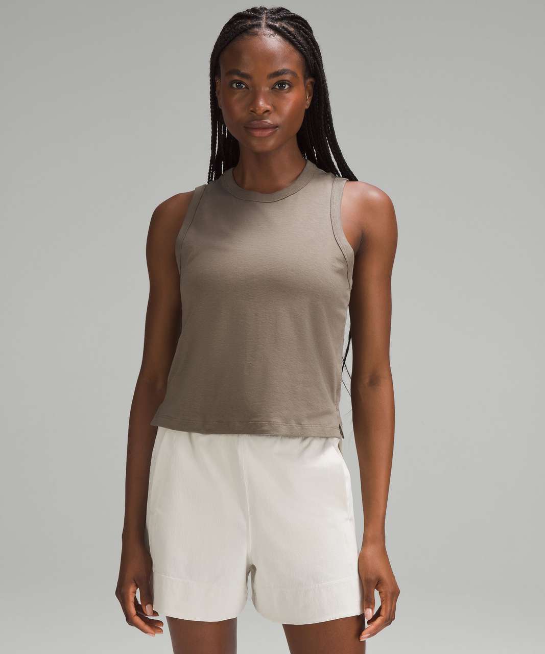 Lululemon Asymmetrical Side Cut-Out Tank Top - Nomad / Bone - lulu fanatics