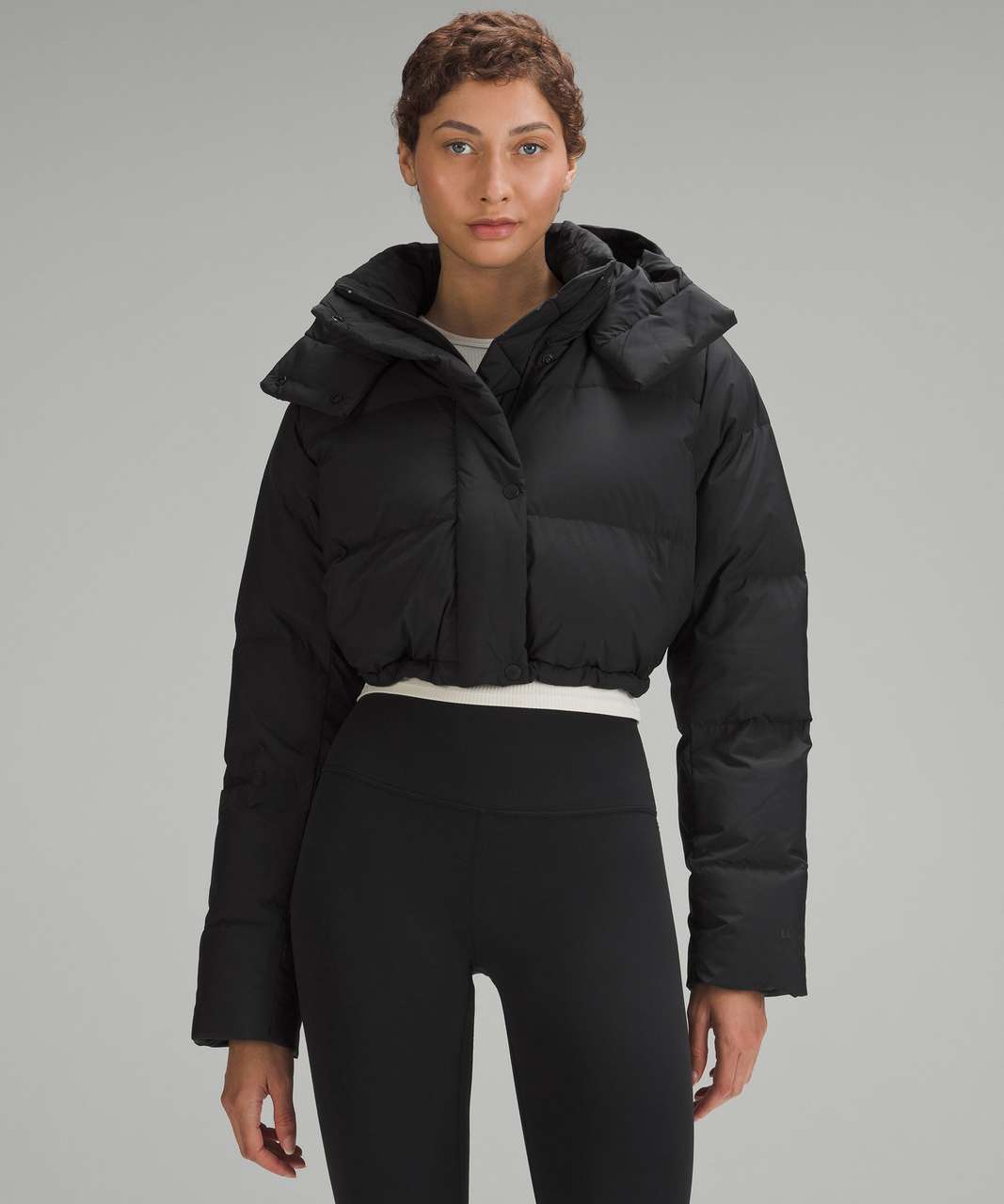 Lululemon Wunder Puff Super-Cropped Jacket - Black - lulu fanatics