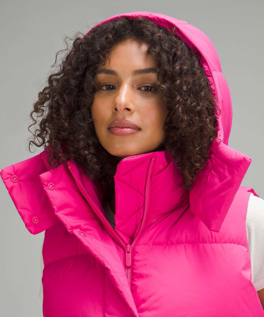 SONIC PINK Wunder Puff Cropped Vest and Jacket - just dropped in