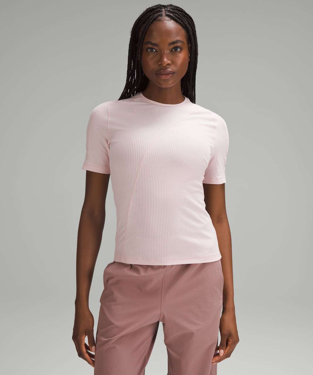 Pink discount ribbed shirt