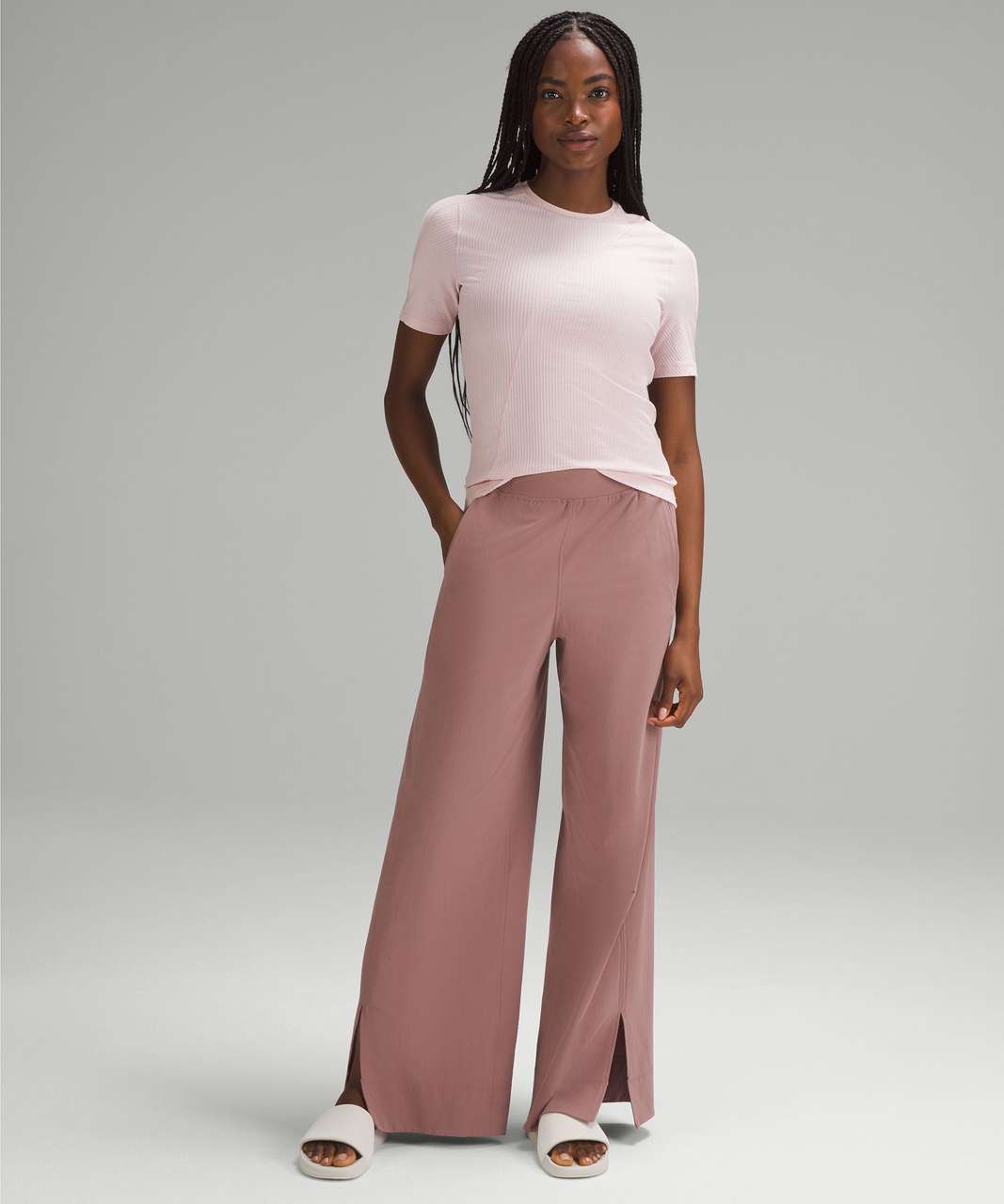 Lululemon Asymmetrical Ribbed Cotton T-Shirt - Flush Pink - lulu