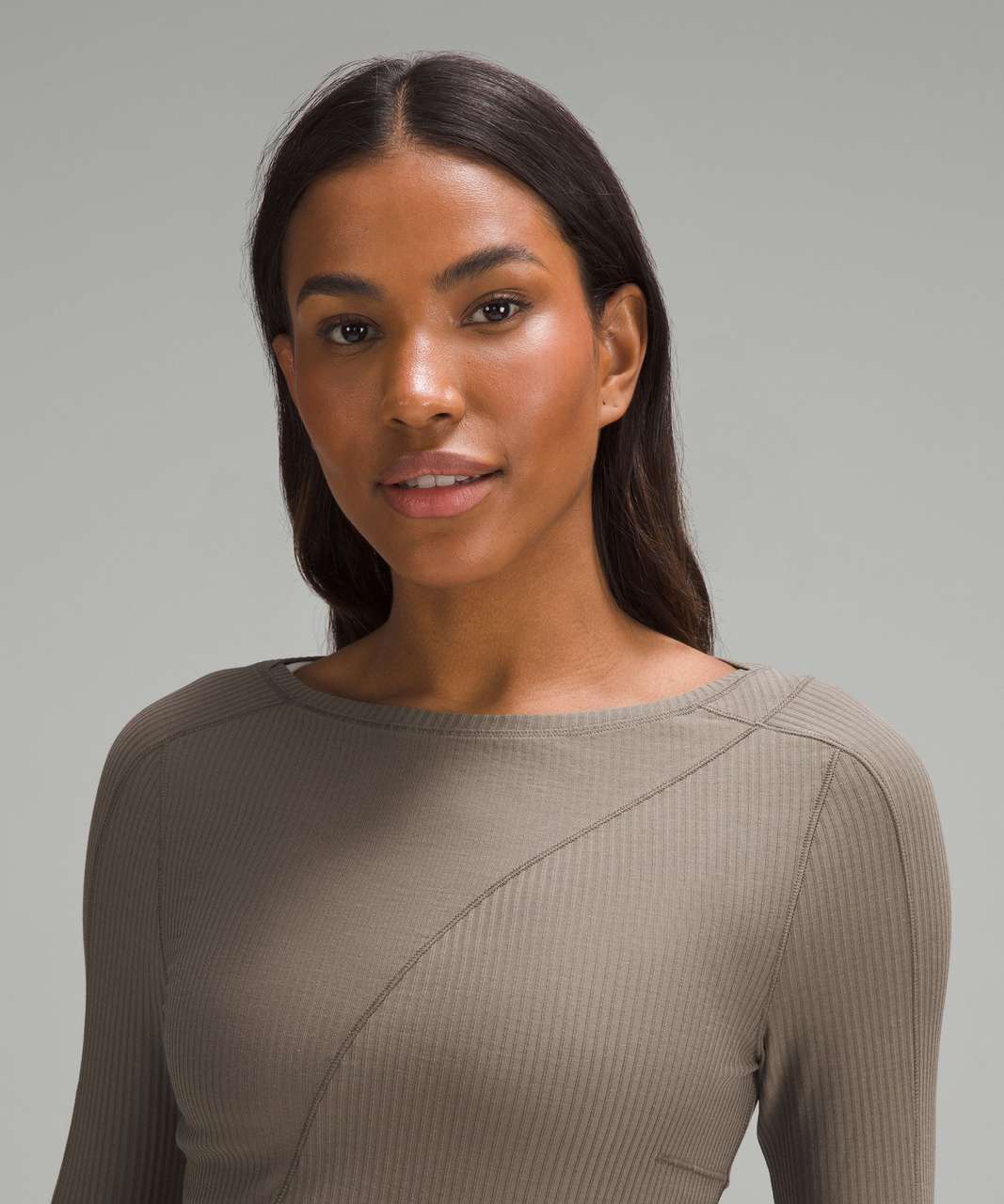 Lululemon athletica Asymmetrical Ribbed Cotton Long-Sleeve Shirt