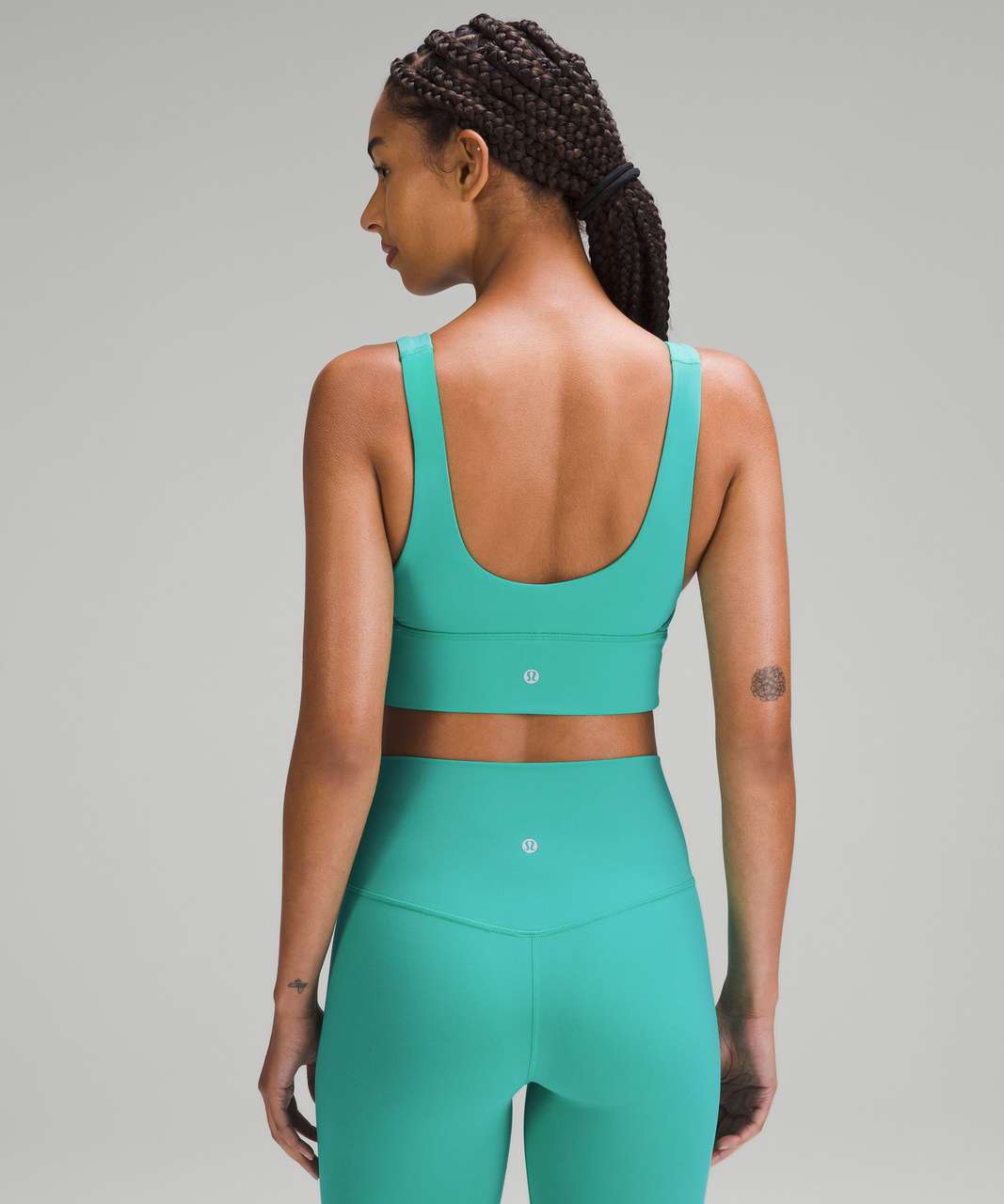 South Beach rib light support cutout sports bra in sage green