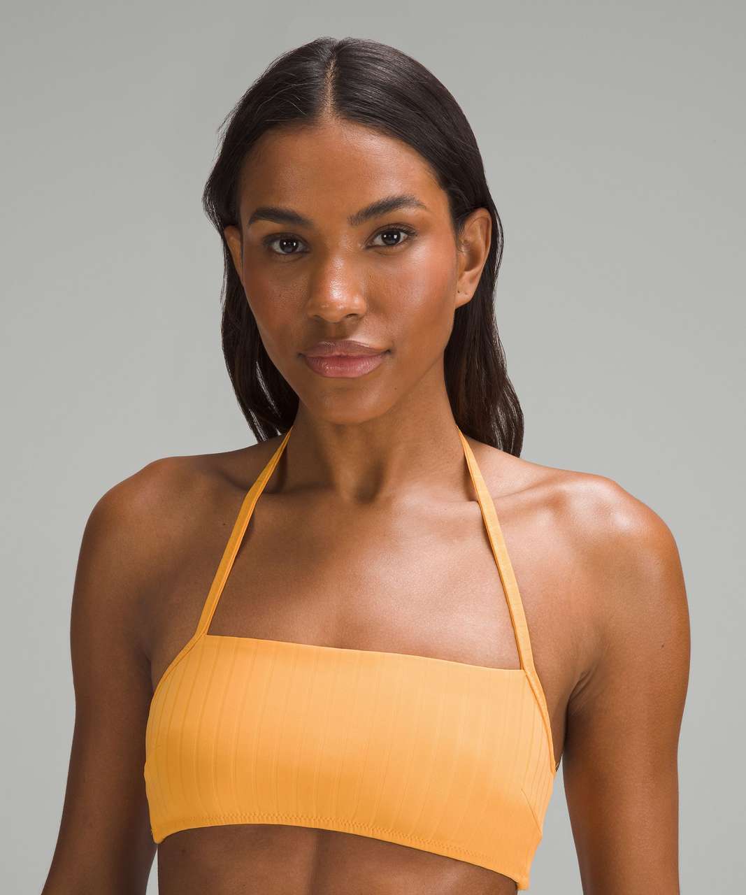 Lululemon Ribbed Halter Cross-Back Swim Top *A/B Cups - Mango Dream - lulu  fanatics