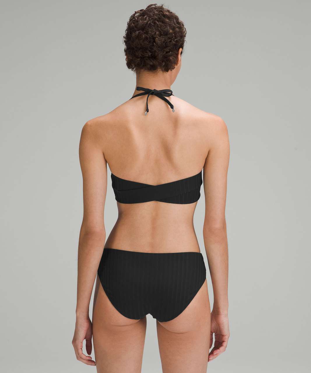 Lululemon Ribbed Halter Cross-Back Swim Top *A/B Cups - Black