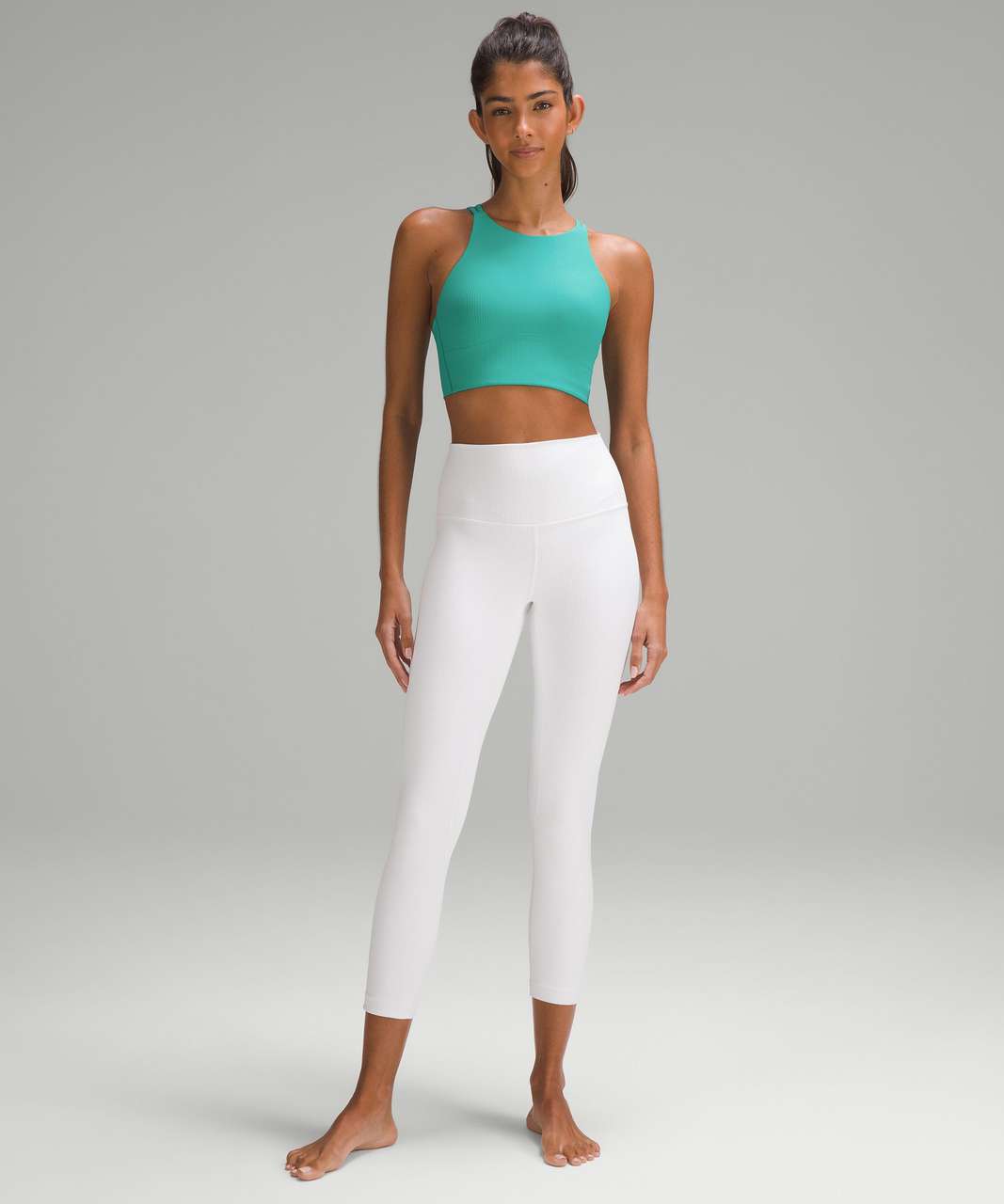 Lululemon Like a Cloud High-Neck Longline Ribbed Bra *Light Support, B/C  Cup - Kelly Green - lulu fanatics