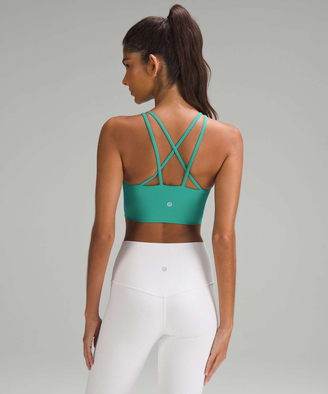 Lululemon Like a Cloud High-Neck Longline Ribbed Bra *Light Support, B/C Cup  - Kelly Green - lulu fanatics