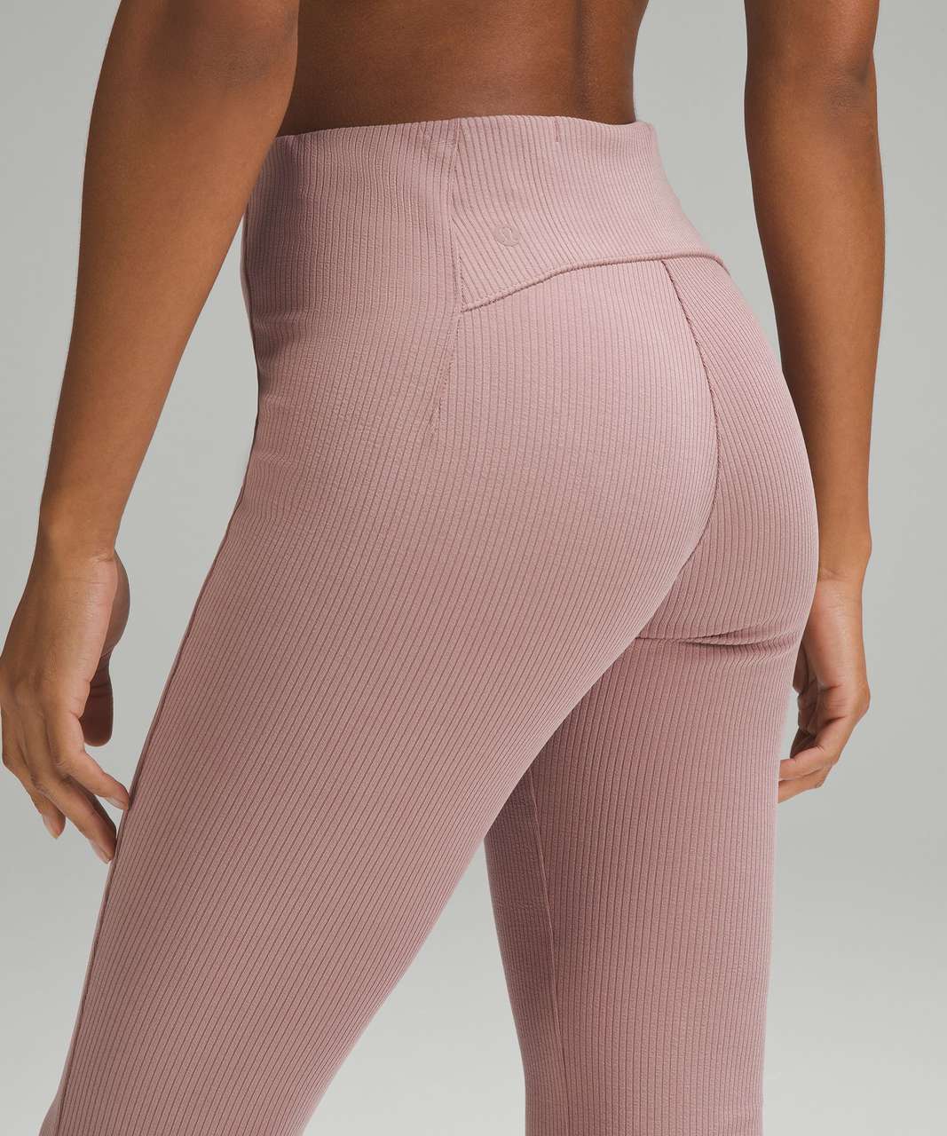 Lululemon Ribbed Softstreme Zip-Leg High-Rise Cropped Pants 25" - Twilight Rose