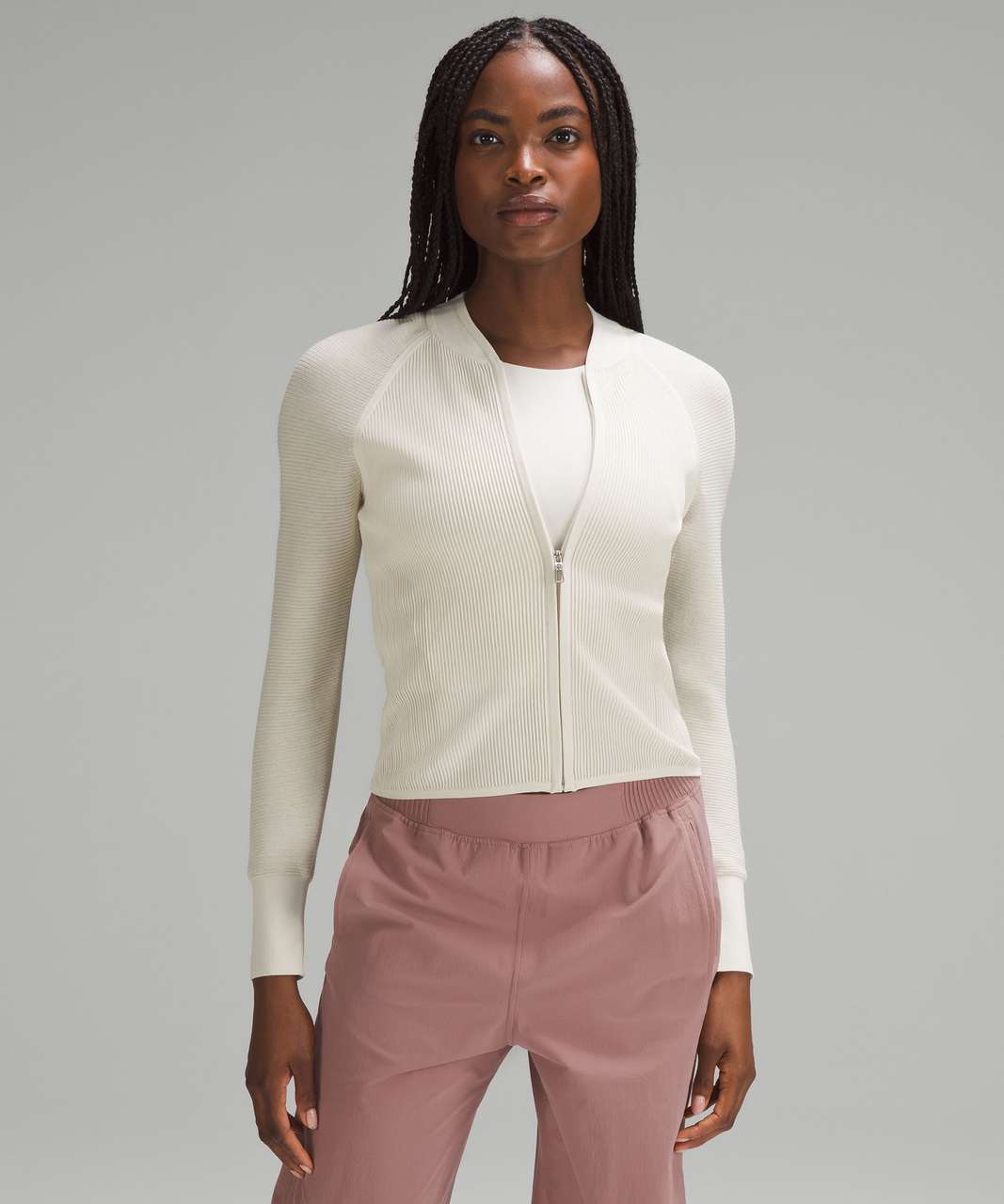 Lululemon Lightweight Ribbed Knit Jacket - Bone