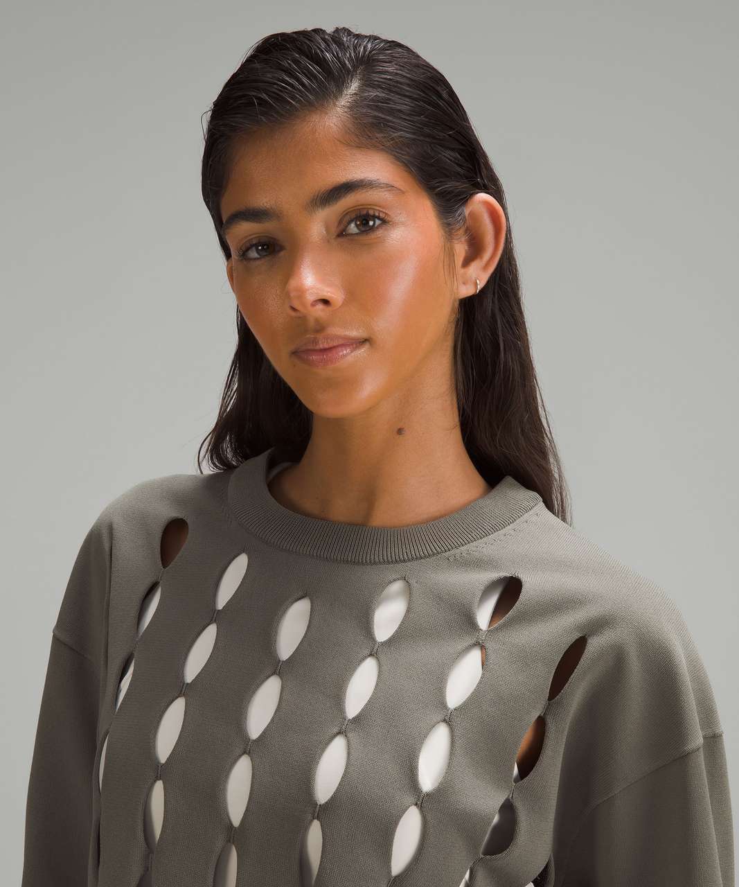 Lululemon Open-Hole Mesh Knit Pullover - Grey Sage