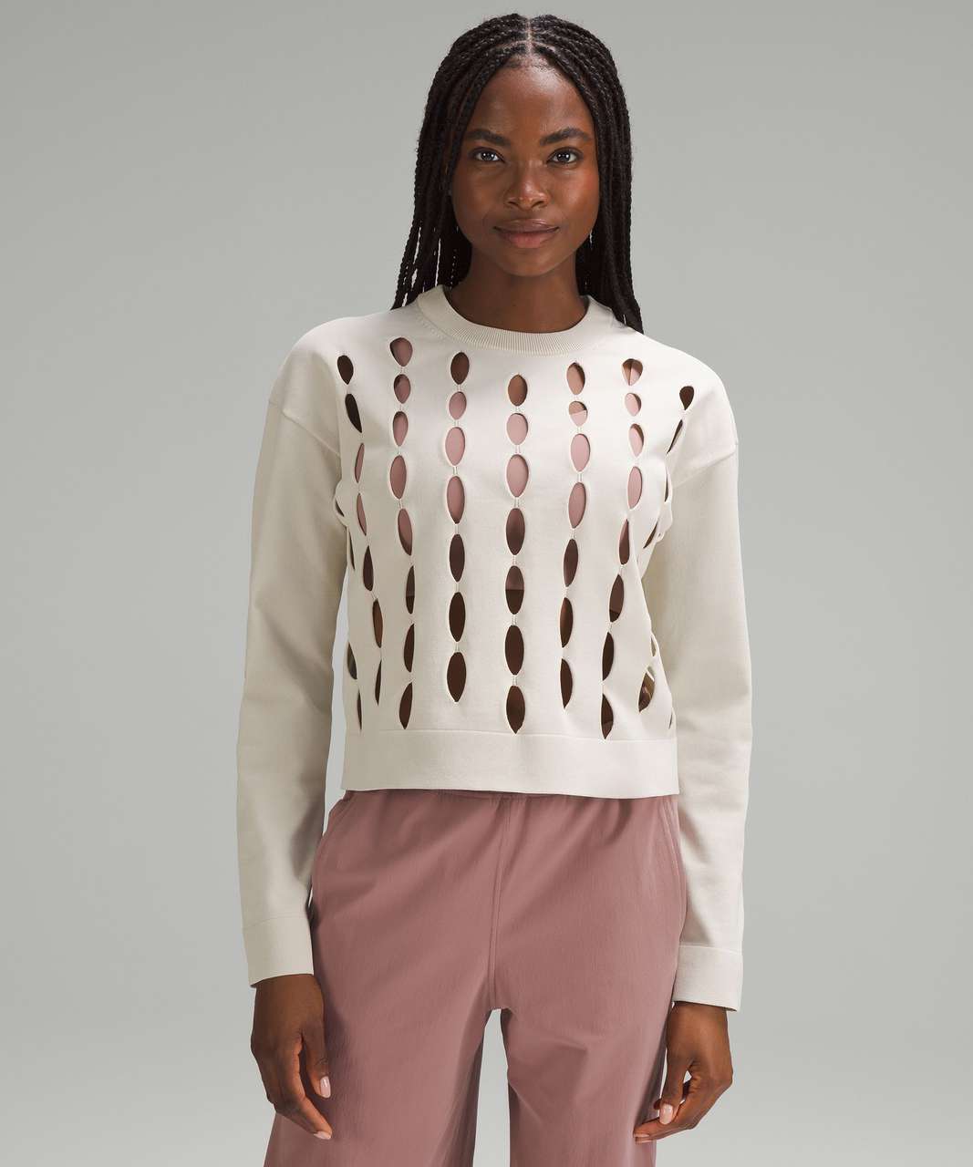 Lululemon Open-Hole Mesh Knit Pullover - Bone