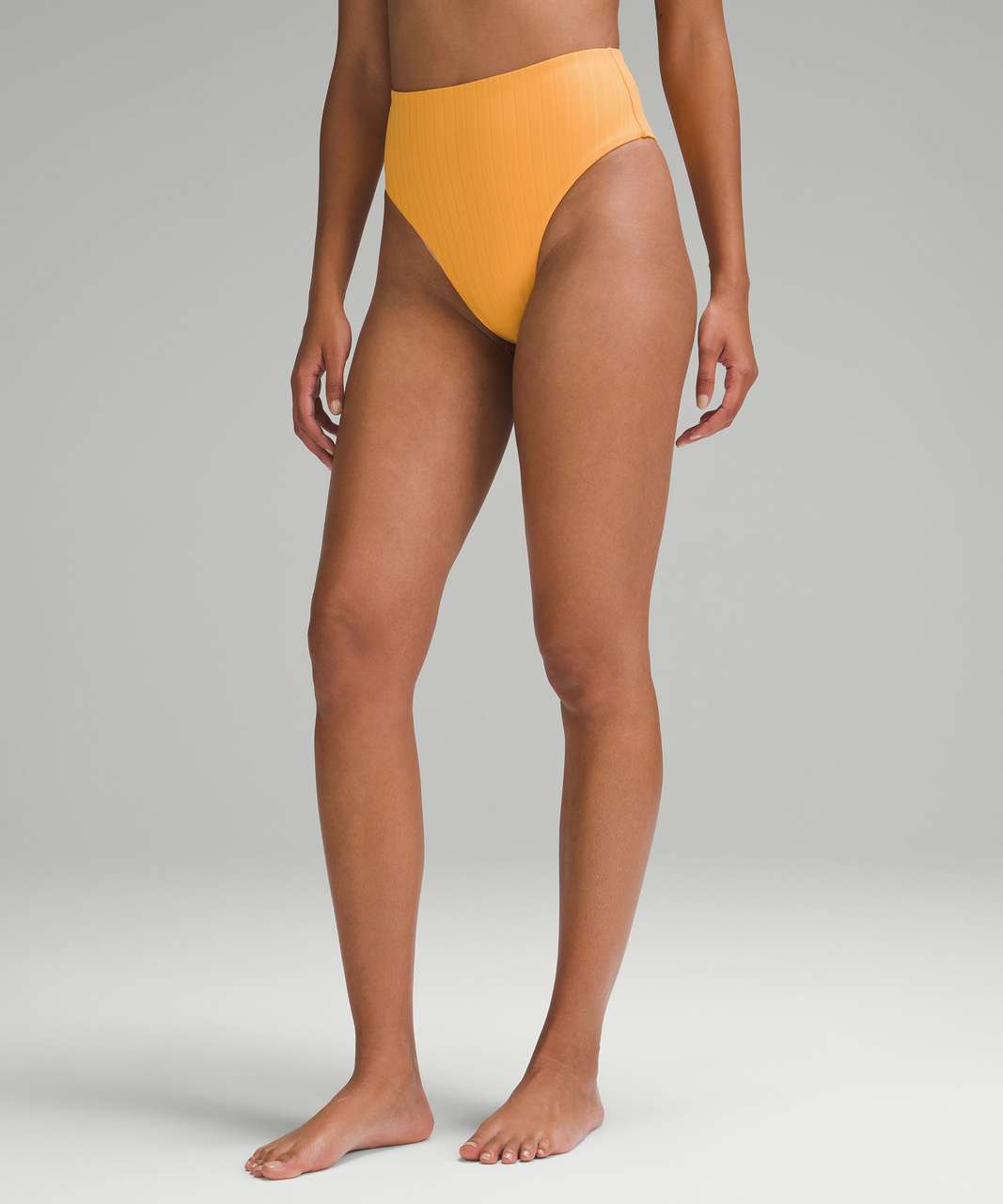 Lululemon Ribbed High-Waist Skimpy-Fit Swim Bottom - Mango Dream