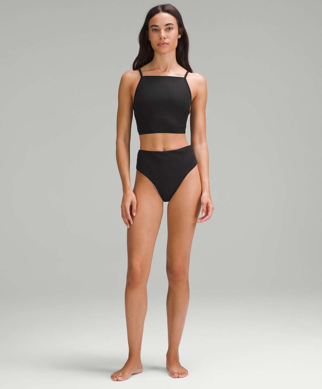 Lululemon Ribbed Mid-Rise Thong Swim Bottom - Mango Dream - lulu fanatics