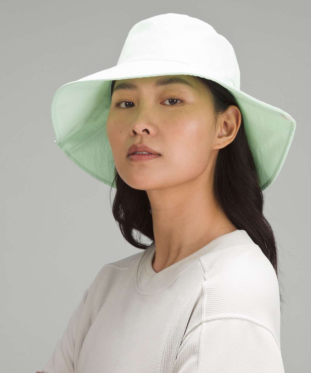 Lululemon Womens Wide Brim Logo Bucket Hat - Mint Moment - lulu fanatics