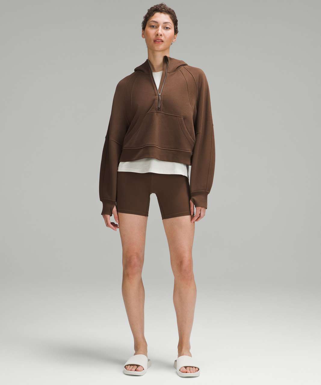 Lululemon Scuba Oversized Half-Zip Hoodie - Roasted Brown - lulu fanatics