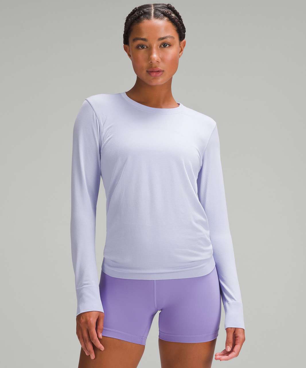 Lululemon Women's Long Sleeve Button Up Curved Hem T-shirt Purple