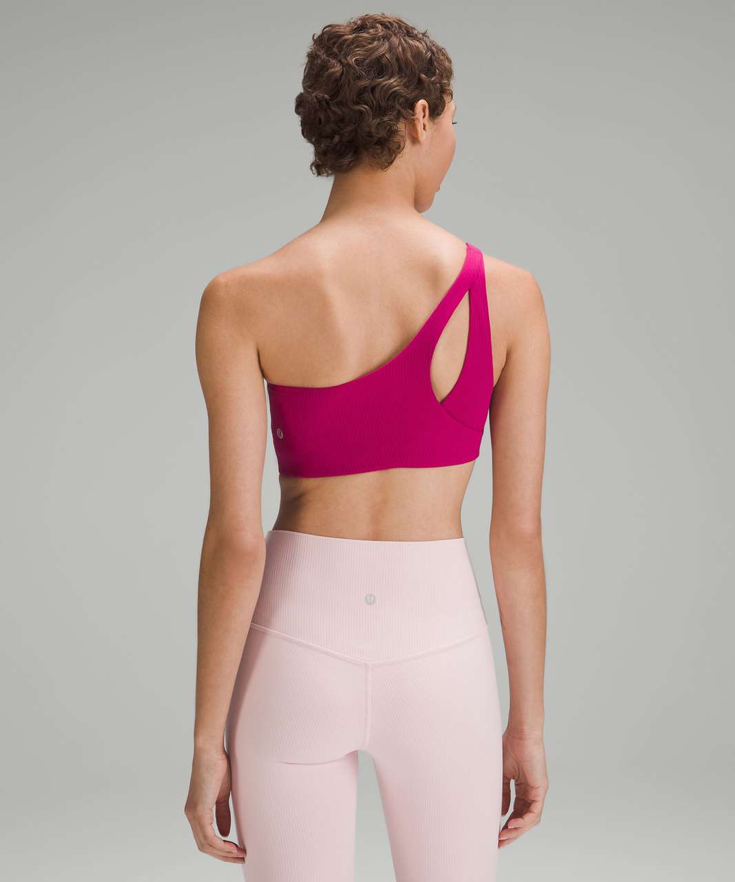 Lululemon Ribbed Nulu Asymmetrical Yoga Bra *Light Support, A/B Cup -  Utility Blue - lulu fanatics