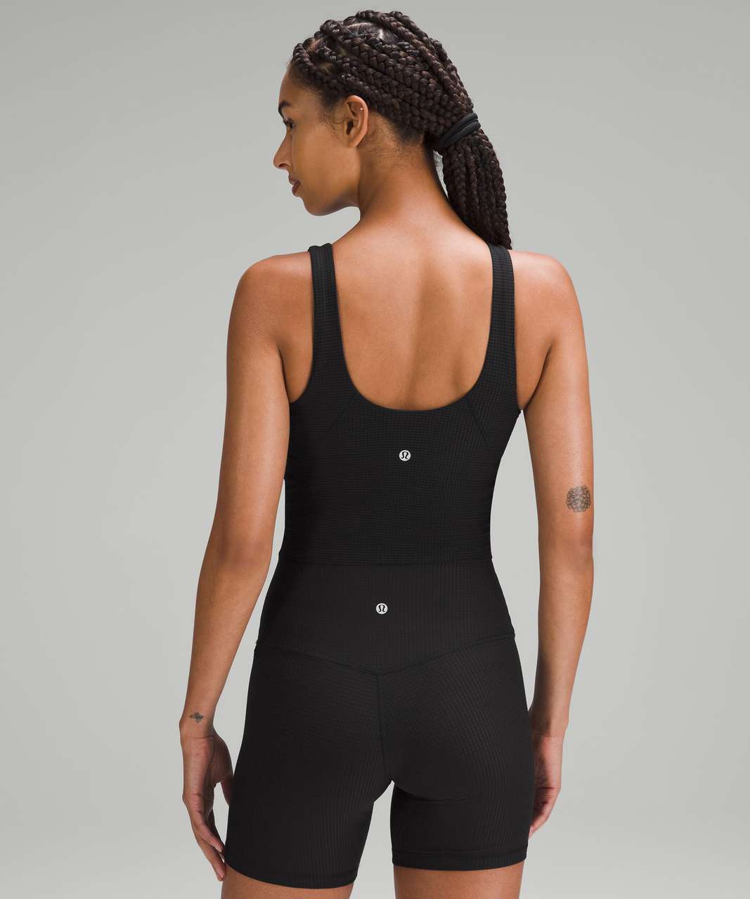 Lululemon Scoop Neck Yoga Tank Top *Grid Texture - Black