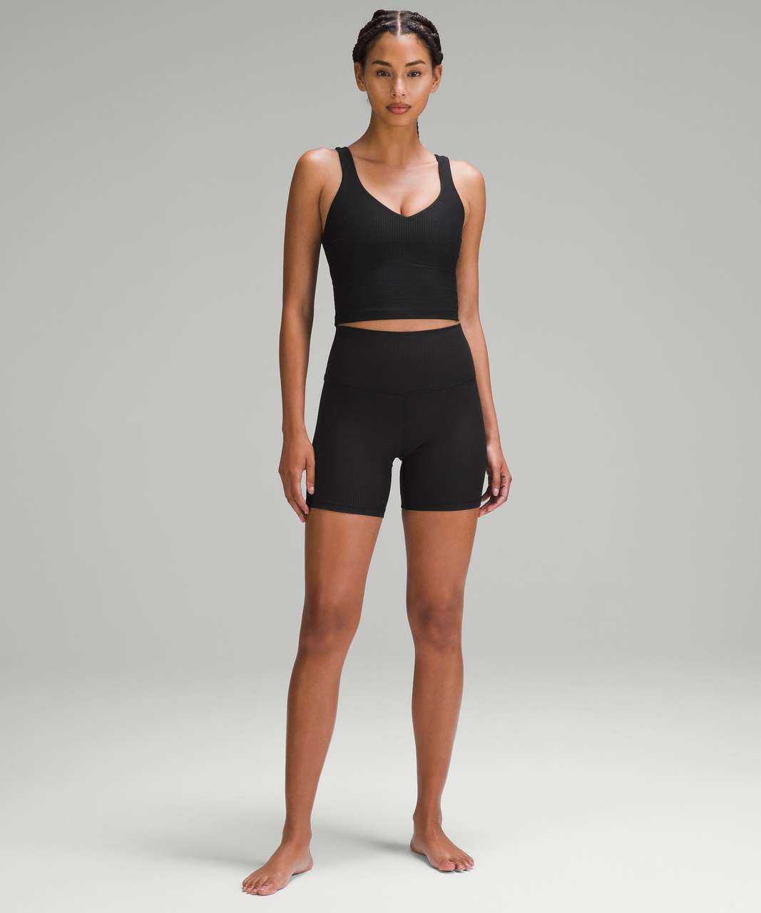 Lululemon Scoop Neck Yoga Tank Top *Grid Texture - Black - lulu