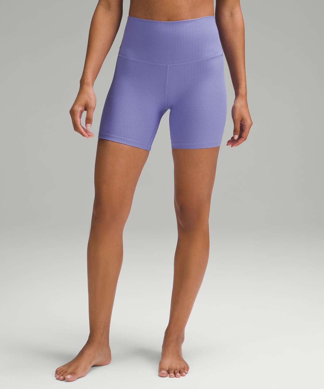 Lululemon High-Rise Yoga Short 6 *Grid Texture - Dark Lavender - lulu  fanatics