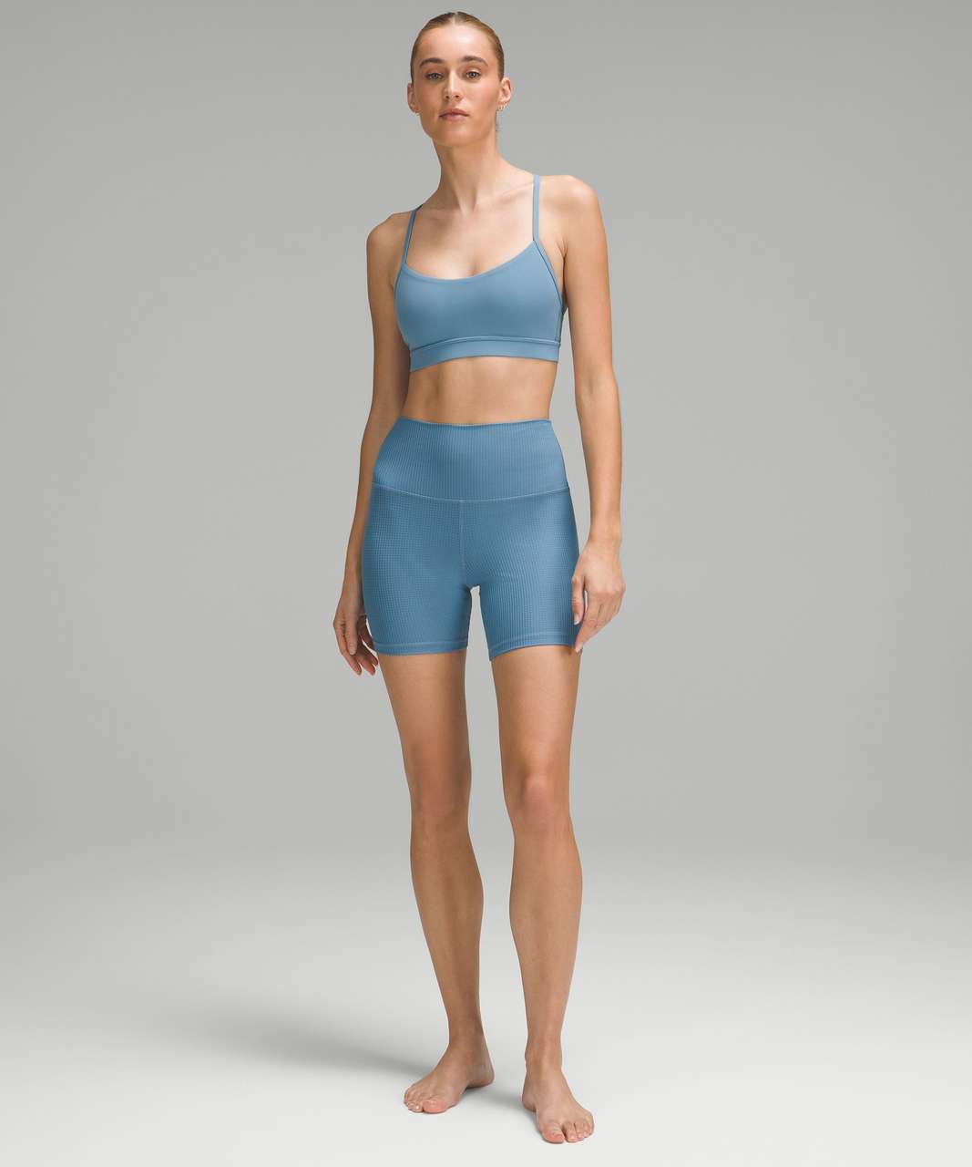 Lululemon High-Rise Yoga Short 6 *Grid Texture - Utility Blue