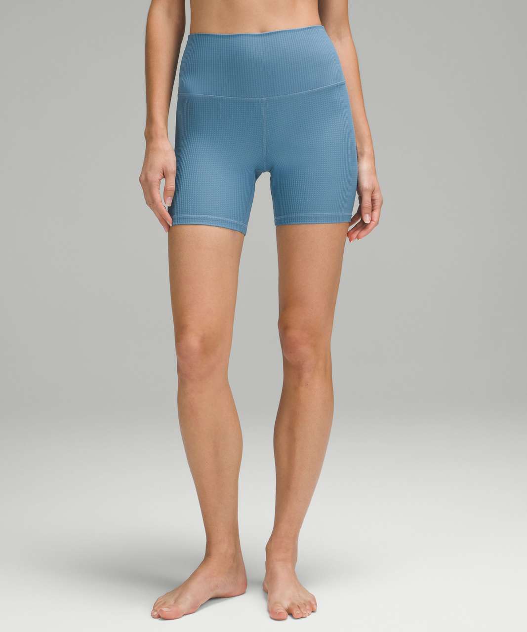 Lululemon High-Rise Yoga Short 6 *Grid Texture - Utility Blue - lulu  fanatics