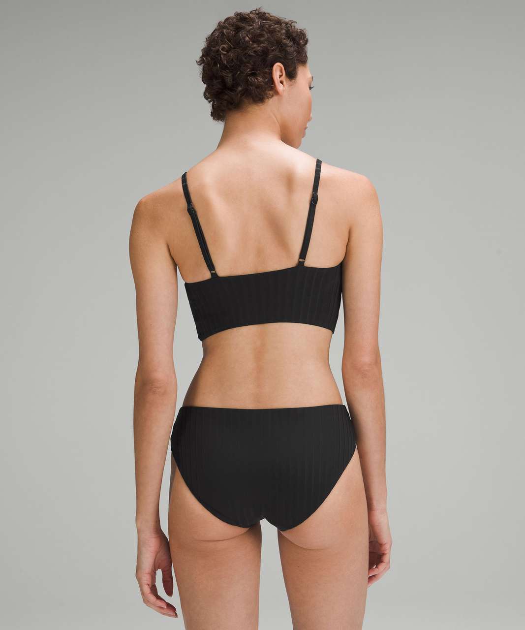 Lululemon Ribbed Square-Neck Swim Top *B/C Cups - Black - lulu fanatics