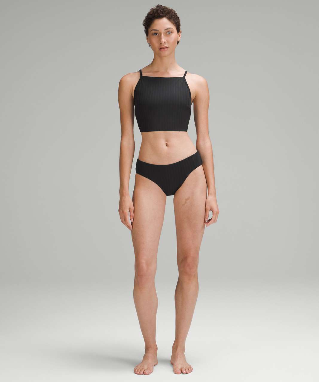 Ribbed High-Neck Longline Swim Top B/C Cup in 2023