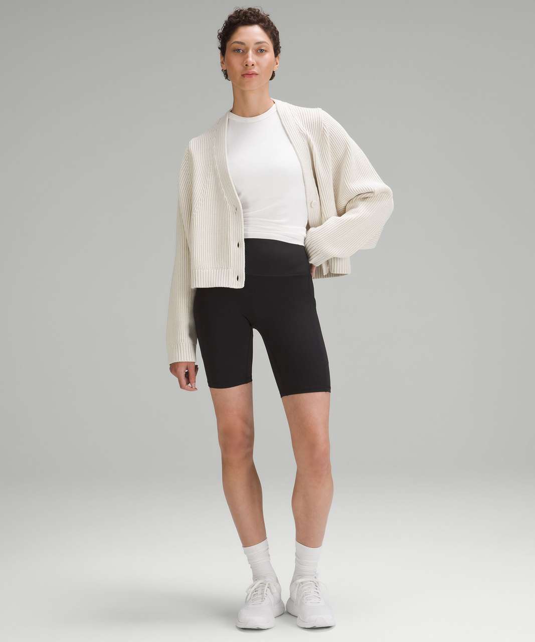 Lululemon Cotton-Blend Crewneck Cardigan - Bone / Bone / Bone / Bone